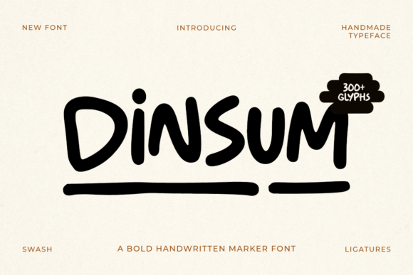 Dinsum: A Bold Handwritten Marker Font for Campaign Design