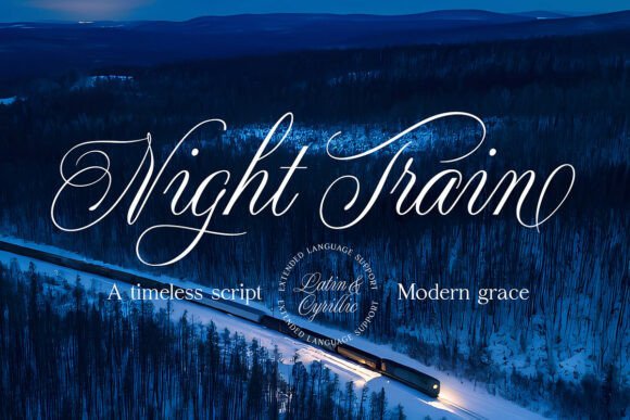 Night Train: A Shadowy Script Font for Handmade Elegance